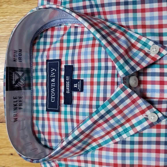Crown & Ivy Button Front L/S Men's Dress Shirt size XL NWT - Picture 2 of 5